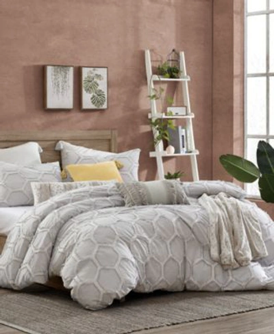 Shop Peri Home Clipped Honeycomb Comforter Sets Collection In Gray