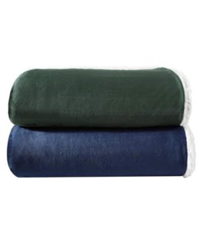 Eddie Bauer Solid Ultra Soft Plush Blanket Bedding In Dark Pine