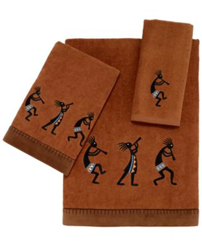 Shop Avanti Zuni Embroidered Kokopelliscotton Bath Towels In Copper