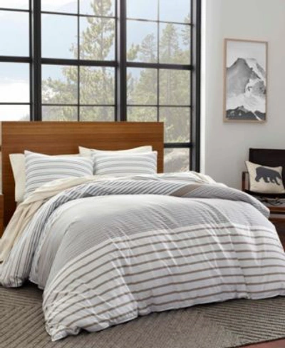 Eddie Bauer Cooper Stripe Beige Duvet Cover Set Bedding In Beige