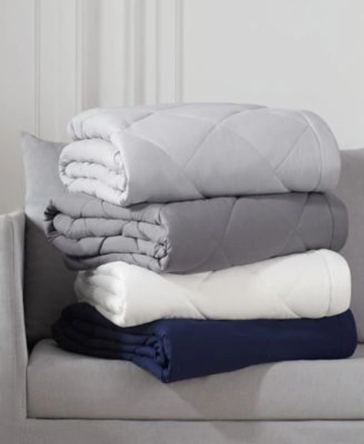 Shop Serta Supersoft Washed Cooling Blanket Collection In Off White