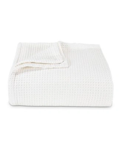 Shop Vera Wang Waffleweave White Blanket Collection In Medium Grey