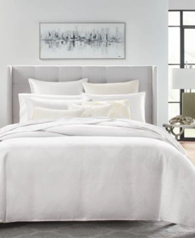 Shop Hotel Collection Diamond Lattice Comforters Created For Macys In Fresh White
