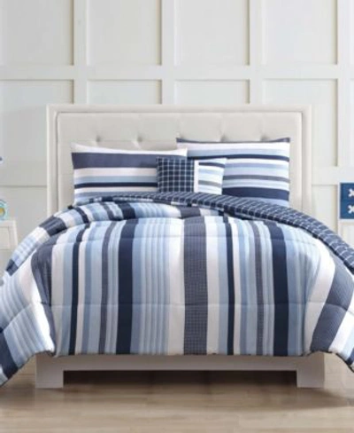 Shop My World Mason Stripe Comforter Sets In Blue