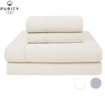 Shop Color Sense 1000 Thread Count Luxurious Egyptian Cotton Infinity Sateen Sheet Set Pillowcases In Silver