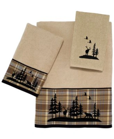 Shop Avanti Woodville Plaid Bordered Cotton Bath Towels In Rattan