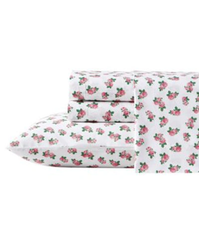 Shop Betsey Johnson Teeny Tiny Roses Cotton Percale Sheet Sets In Open Pink