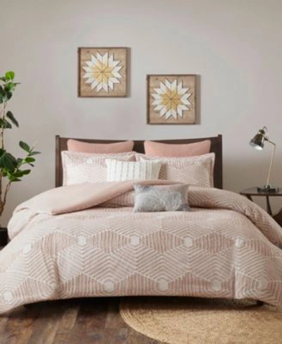 Shop Ink+ivy Inkivy Ellipse Jacquard Duvet Cover Sets In Blush