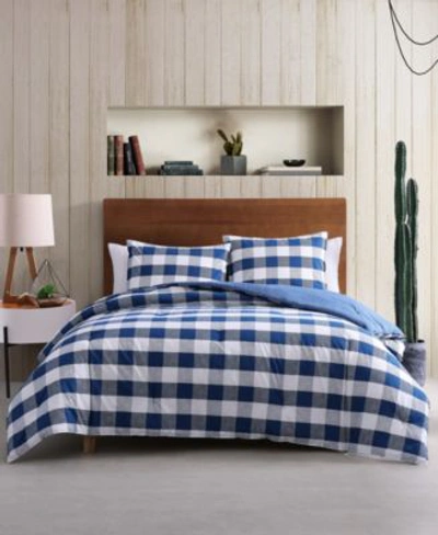 Shop Wrangler Closeout  Bison Plaid Comforter Set Collection In Navy