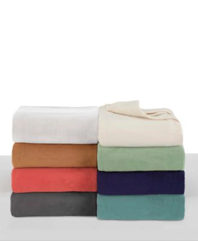 Shop Vellux Brushed Microfleece Blankets In Winter White