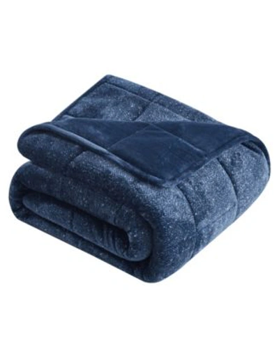 Shop Dream Theory Velvet To Velvet Weighted Throw Blanket Collection Bedding In Navy