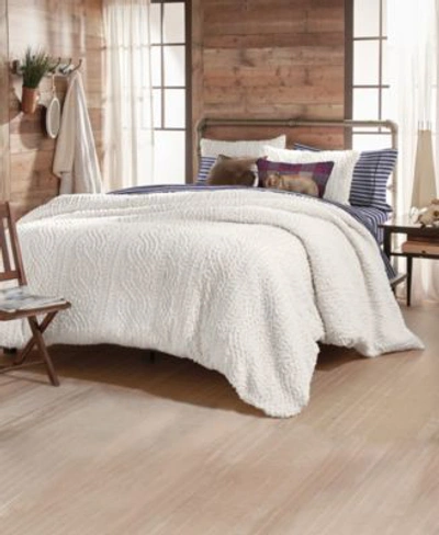 Shop Bass Outdoor G.h. Bass Cable Knit Sherpa Bedding Collection In Ivory