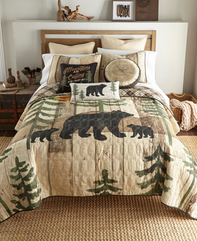 Donna Sharp Painted Bear 3 Piece Quilt Set, King In Painted Bear