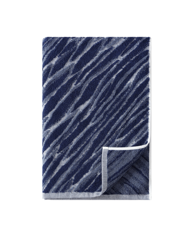 Shop Uchino Shibori 30" X 60" Cotton Bath Towel In Indigo