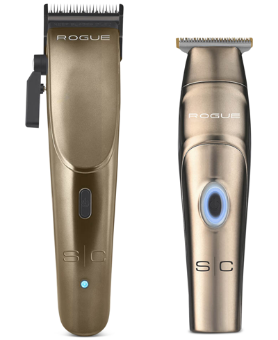 Stylecraft Rogue Professional 9v Magnetic Motor Cordless Clipper And Trimmer Combo Set In Metallic Gunmetal