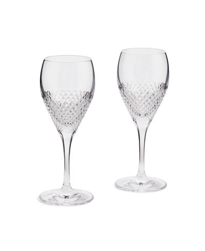 Shop Vera Wang Wedgwood Diamond Mosaic Wine Glass, Set Of 2 In Clear