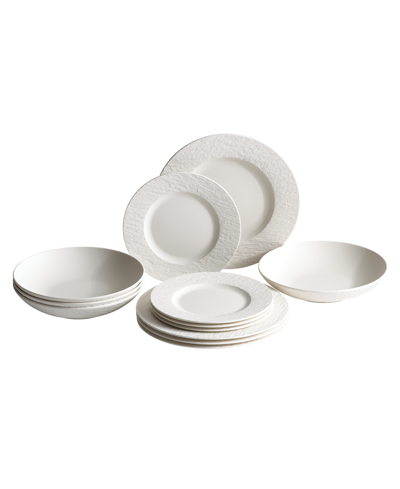 Shop Villeroy & Boch Manufacture Rock 12-pc. Dinnerware Set In White