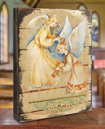 Shop G.debrekht Angels Watching Over You Holiday Religious Monastery Icons In Multi Color