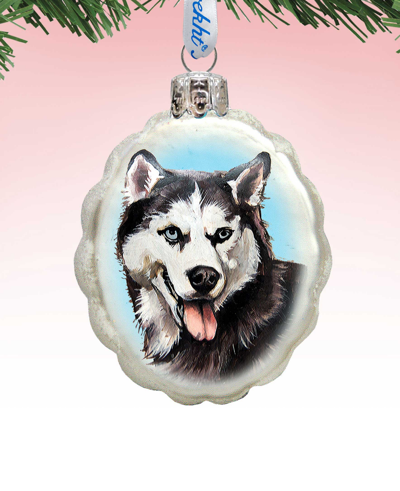 Designocracy Siberian Husky Mercury Holiday Ornament In Multi Color