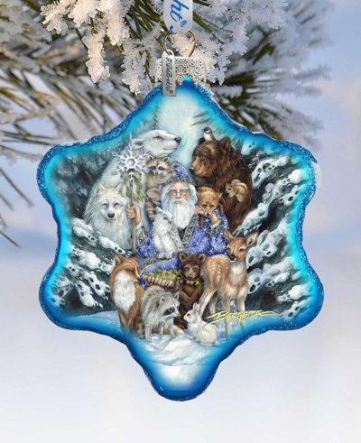 Shop G.debrekht Gather In Peace Father Winter Holiday Ornament In Multi Color