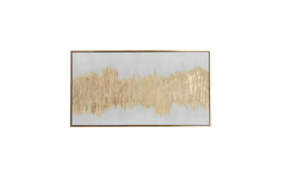 Shop Cosmoliving Wood Contemporary Framed Wall Art, 65" X 1.5" X 35.5" In Gold-tone
