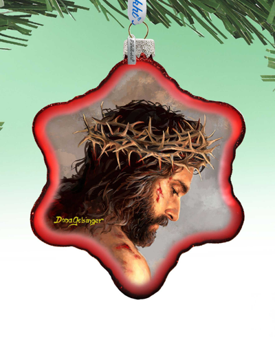 G.debrekht Father Forgive Them Snowflake Holiday Ornament In Multi Color