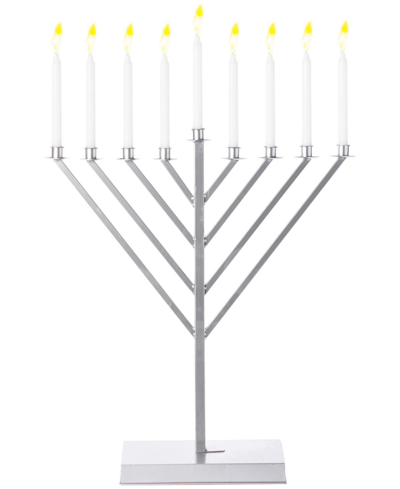 Shop Vintiquewise Coated Hanukkah Menorah For Synagogue, Large In Silver-tone