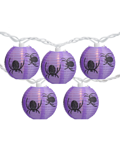 Northlight 10ct Spider Paper Lantern Halloween Lights In Purple