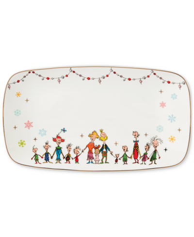 Lenox Grinchie Gifts Tray In Green And Ivory