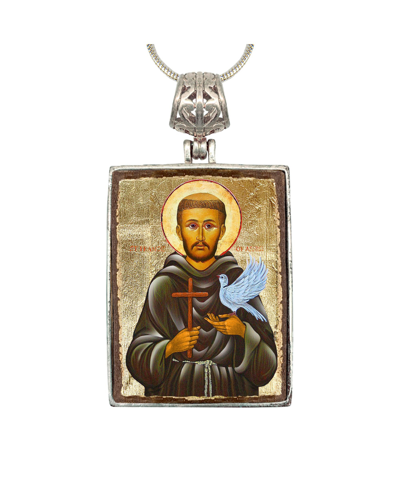 Shop G.debrekht Saint Francis Religious Holiday Jewelry Necklace Monastery Icons In Multi Color