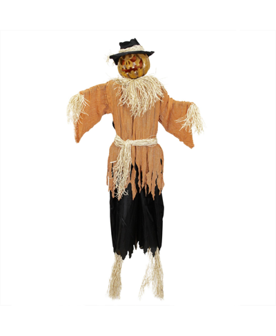 Northlight 6' Animated Jack-o'-lantern Scarecrow Halloween Decoration In Black
