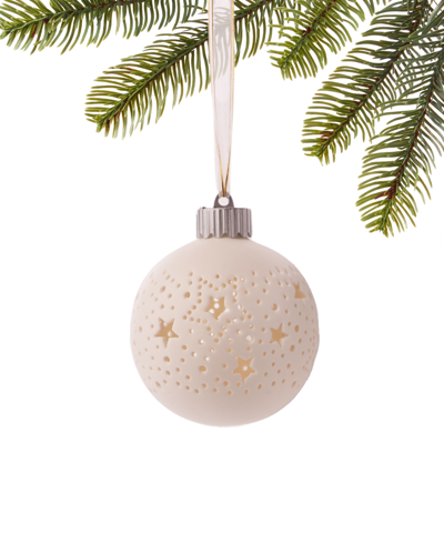 Holiday Lane Northern Holiday Porcelain Ball Led Light-up Ornament, Exclusively At Macy's