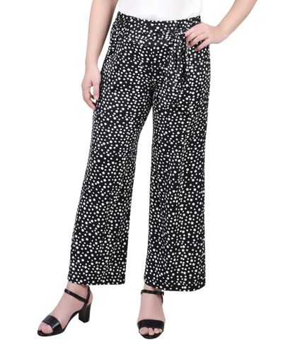 Shop Ny Collection Petite Cropped Pull On Pants With Sash In Nice Icemoon