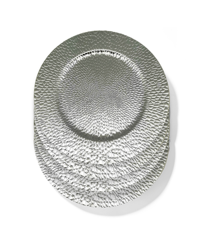 Shop American Atelier Raindrops Charger Plates 13" Electroplated Set, 4 Pieces In Silver-tone
