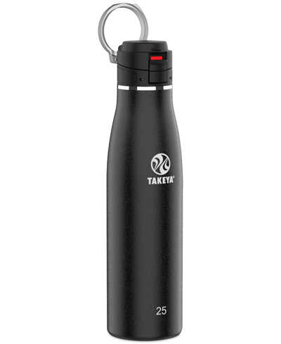 Shop Takeya Traveler Stainless Steel 25-oz. Insulated Water Bottle With Flip Cap In Onyx