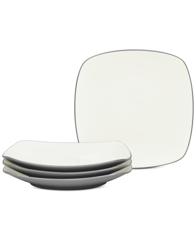 NORITAKE COLORWAVE SQUARE SALAD PLATES, SET OF 4 
