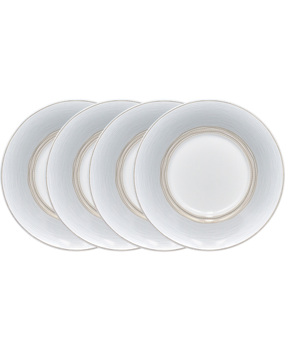 Shop Noritake Linen Road Set Of 4 Saucers, Service For 4 In Gray