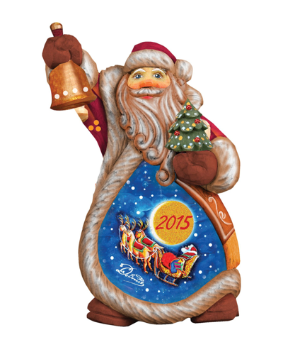 Shop G.debrekht Hand Painted Celebration Santa Ornament Figurine With Scenic In Multi