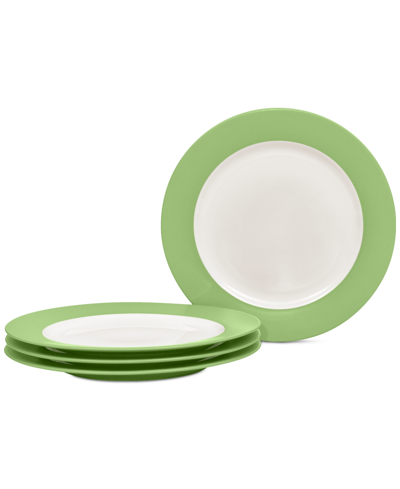 Noritake Colorwave Rim Dinner Plates, Set Of 4 In Apple