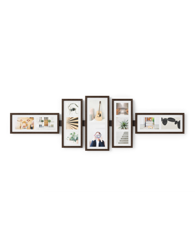 Shop Umbra 5 Piece Shuffle Gallery Frame Set, 50.88" X 16" X 1.13" In Aged Walnut Tx