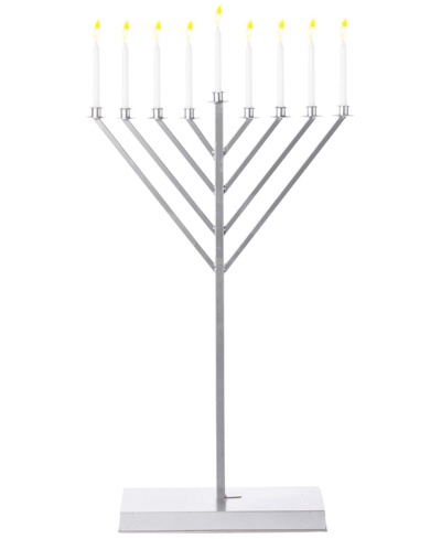 Shop Vintiquewise Coated Hanukkah Menorah For Synagogue, Large In Silver-tone