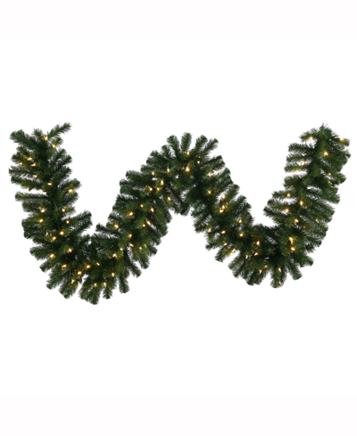 Shop Vickerman 9' Douglas Fir Artificial Christmas Garland With 100 Warm White Led Lights In Green