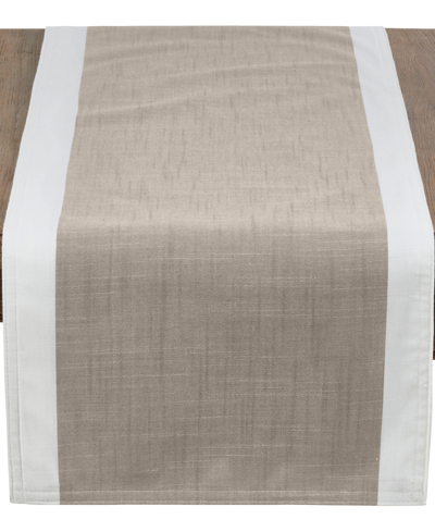 Shop Saro Lifestyle Casual Table Runner With Banded Border Design, 54" X 16" In Natural