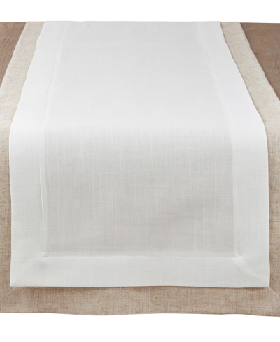 Saro Lifestyle Table Runner With Double Layer Design, 54" X 18" In Ivory