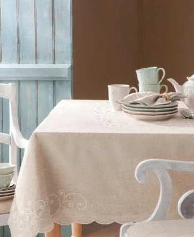 Shop Lenox French Perle Embroidered Tablecloths In Lin