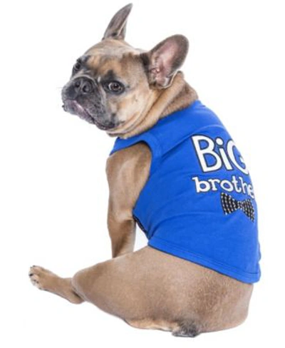 Shop Parisian Pet Big Brother Dog T Shirt In Royal Blue