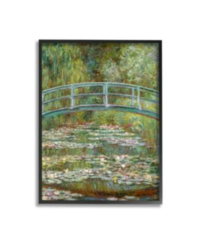 Shop Stupell Industries Bridge Over Lilies Monet Classic Painting Framed Giclee Texturized Art Collection In Multi-color