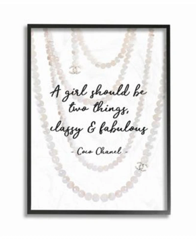 Shop Stupell Industries Classy Fabulous Fashion Quote With Pearls Framed Texturized Art Collection In Multi