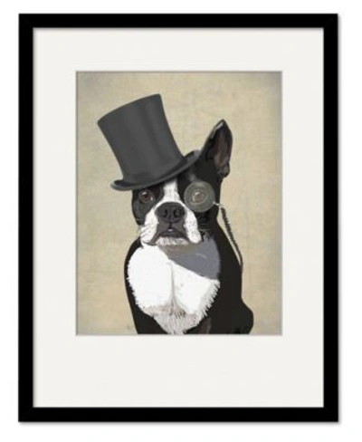 Shop Courtside Market Boston Terrier Formal Hound Hat Framed Matted Art Collection In Multi