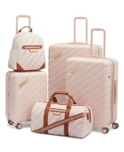 Shop Dkny Bias Luggage Collection In Peach Bloom